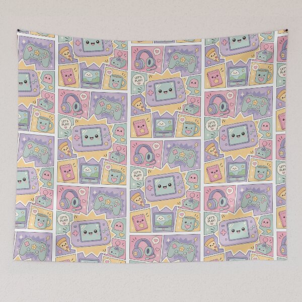 Item preview, Kawaii Game Controller Comic Panels designed and sold by Gift Phrase Studio.