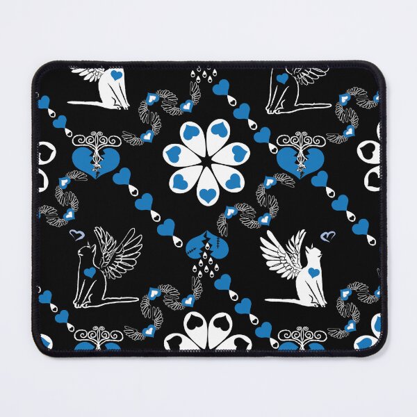 Item preview, Black & White Angel Cats with Hearts Diamonds designed and sold by Digitalmyth's Designs.