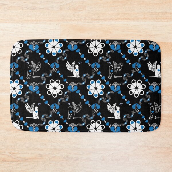 Item preview, Black & White Angel Cats with Hearts Diamonds designed and sold by Digitalmyth's Designs.
