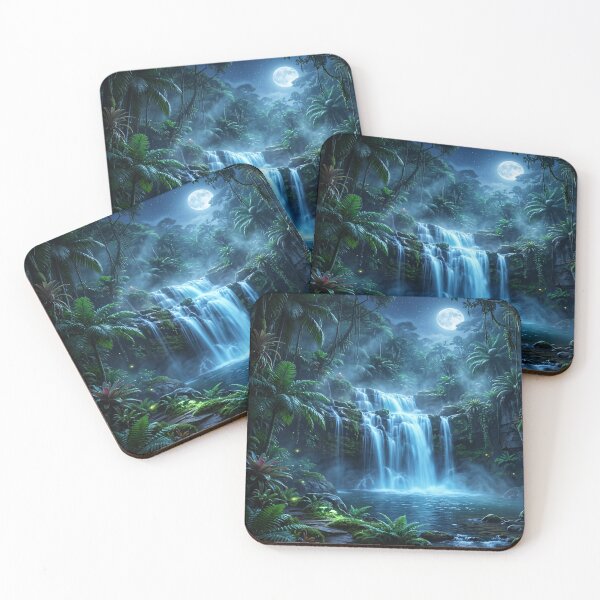 Item preview, Enchanted Moonlit Rainforest Falls designed and sold by Quiet life.