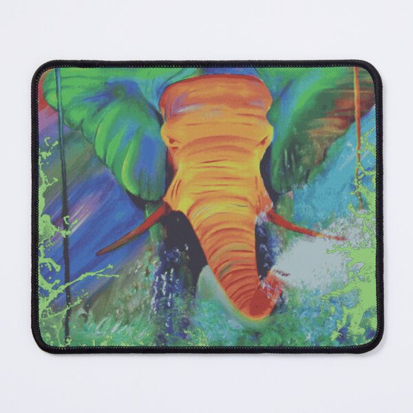 Item preview, Neon Abstract Jungle Elephant Art designed and sold by ChromoFauna.