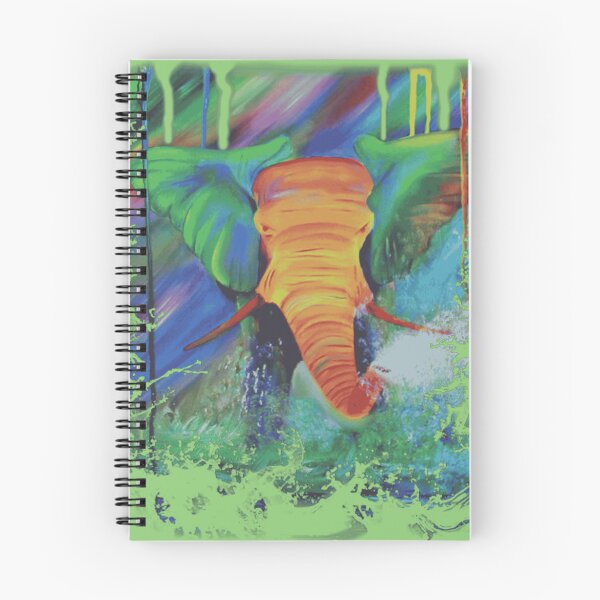 Item preview, Neon Abstract Jungle Elephant Art designed and sold by ChromoFauna.