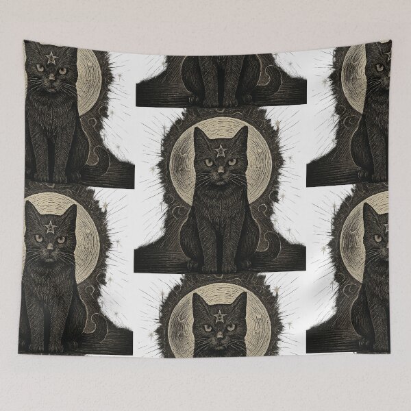 Item preview, Copy of Black Cat Moon Celestial Witchy Aesthetic Gothic Cat Design Sticker & T-Shirt designed and sold by Cat-astrophes.
