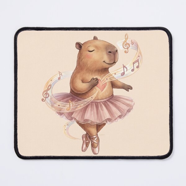 Item preview, Sweet Capybara Ballerina Music Heart in Pink Tutu designed and sold by MythicCotton.