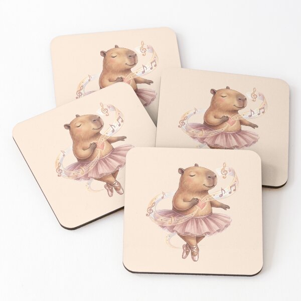 Item preview, Sweet Capybara Ballerina Music Heart in Pink Tutu designed and sold by MythicCotton.