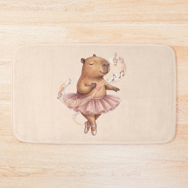 Item preview, Sweet Capybara Ballerina Music Heart in Pink Tutu designed and sold by MythicCotton.