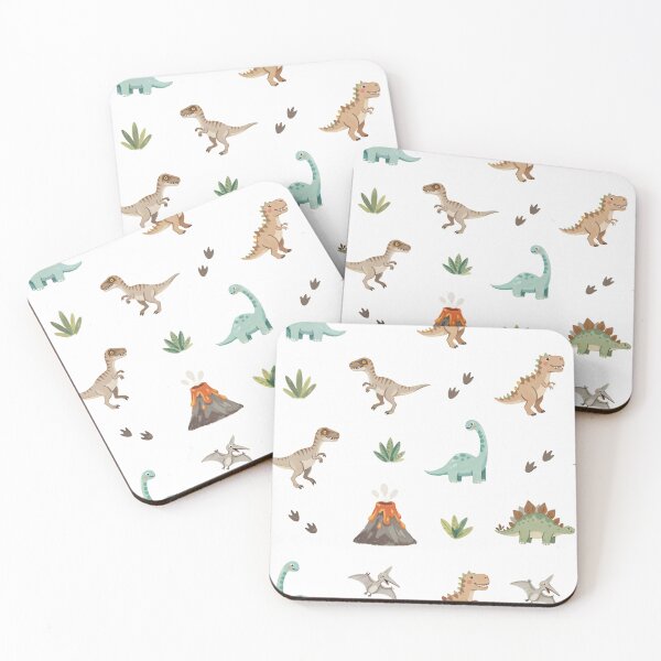 Item preview, cute dinosaur pattern on white designed and sold by Mike Kiev art.