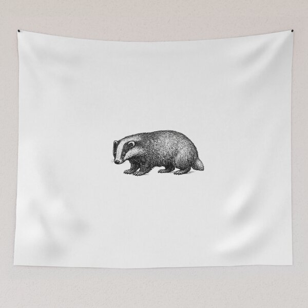 Item preview, Realistic minimalistic black and white badger designed and sold by Minimalisticaly.