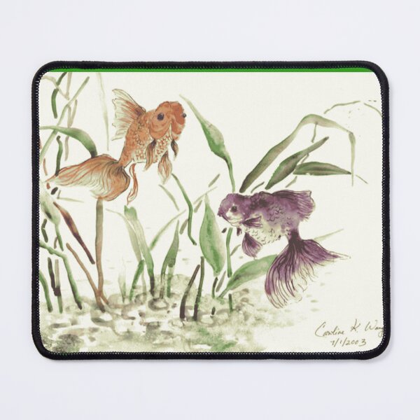 Item preview, Watercolor Goldfish Pasture Painting designed and sold by OceanZenieth.