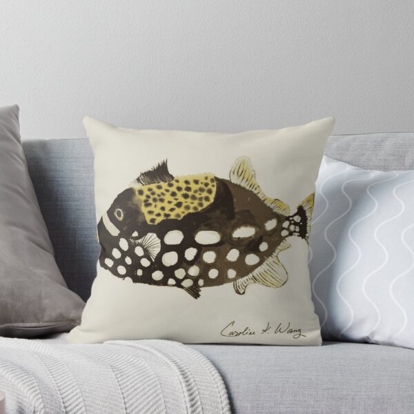 Item preview, Clown Triggerfish Watercolor Portrait designed and sold by OceanZenieth.