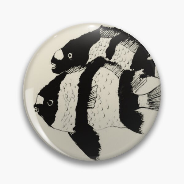 Artikelvorschau, Monochrome Striped Humbug Damselfish Art entworfen und verkauft von OceanZenieth.