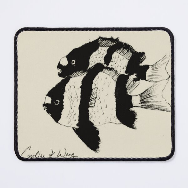 Item preview, Monochrome Striped Humbug Damselfish Art designed and sold by OceanZenieth.