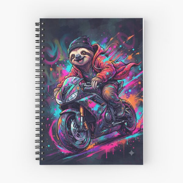 Item preview, Biker sloth in dynamic graffiti style designed and sold by SparTiere.