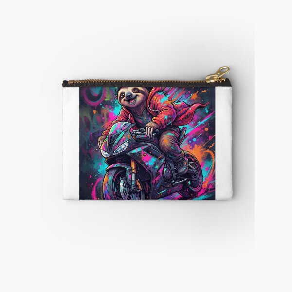 Item preview, Biker sloth in dynamic graffiti style designed and sold by SparTiere.