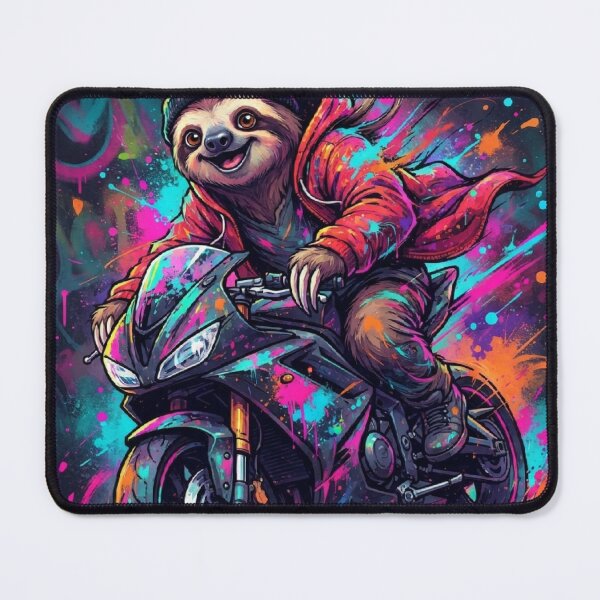 Item preview, Biker sloth in dynamic graffiti style designed and sold by SparTiere.
