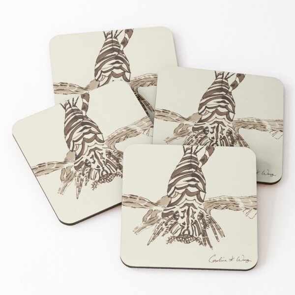 Item preview, Vintage Sepia Lionfish Ink Drawing designed and sold by OceanZenieth.