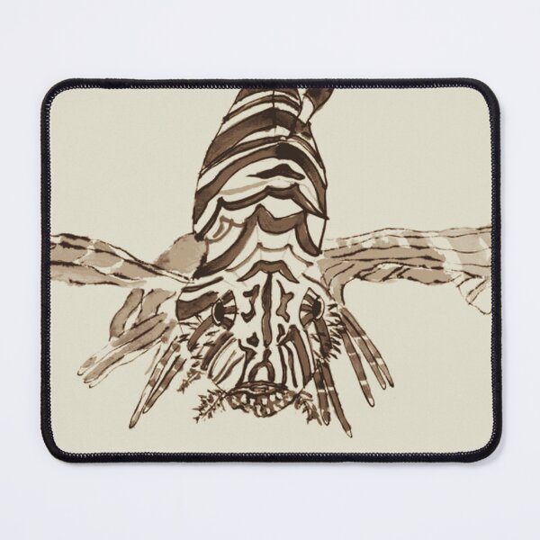 Item preview, Vintage Sepia Lionfish Ink Drawing designed and sold by OceanZenieth.