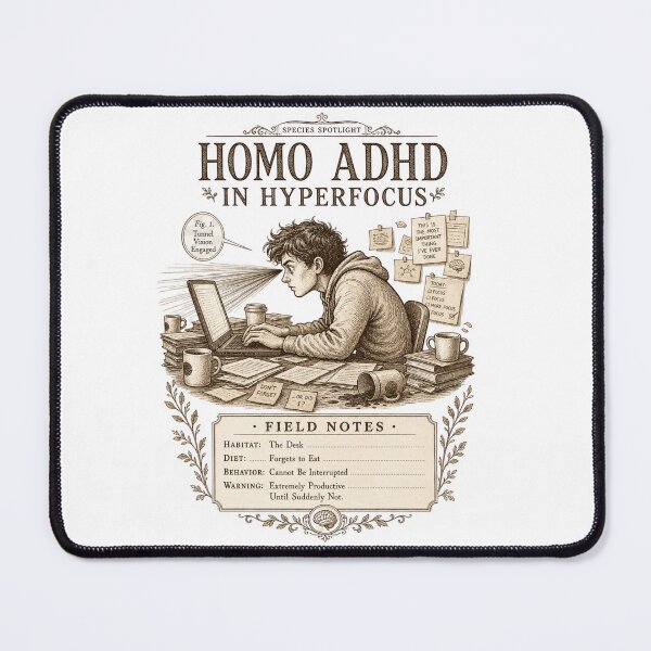 Item preview, Hyperfocus Mode Active Illustration ADHD Humor t-shirt designed and sold by MOSIDRIP™.