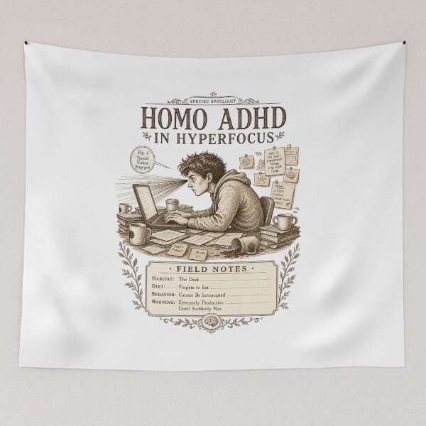 Item preview, Hyperfocus Mode Active Illustration ADHD Humor t-shirt  designed and sold by Mosidrip.