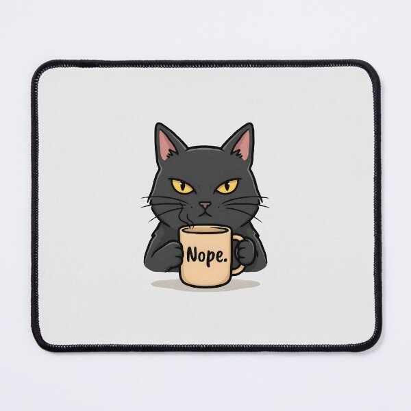 Item preview, Sarcastic Black Cat Nope - Coffee Mug Morning Mood designed and sold by Enea Kelo.