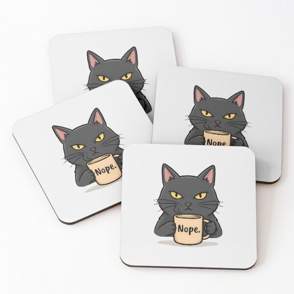 Item preview, Sarcastic Black Cat Nope - Coffee Mug Morning Mood designed and sold by Enea Kelo.