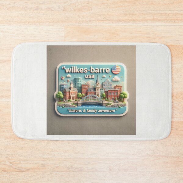 Item preview, Wilkes-Barre USA Cute 3D Skyline Label  Label Text WILKES-BARRE USA ??  designed and sold by PaintMeWorld.