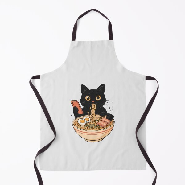 Item preview, Cute Black Cat Eating Ramen Noodles designed and sold by Enea Kelo.