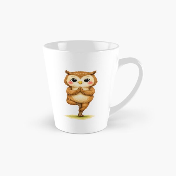 Item preview, Tree Pose Owl Yoga Watercolor Print designed and sold by YogiAnimalArt.