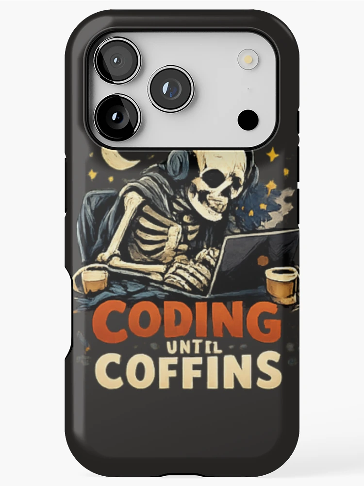 Thumbnail 1 of 4, iPhone Case, Coding Until Coffins designed and sold by Turtle-Shell.