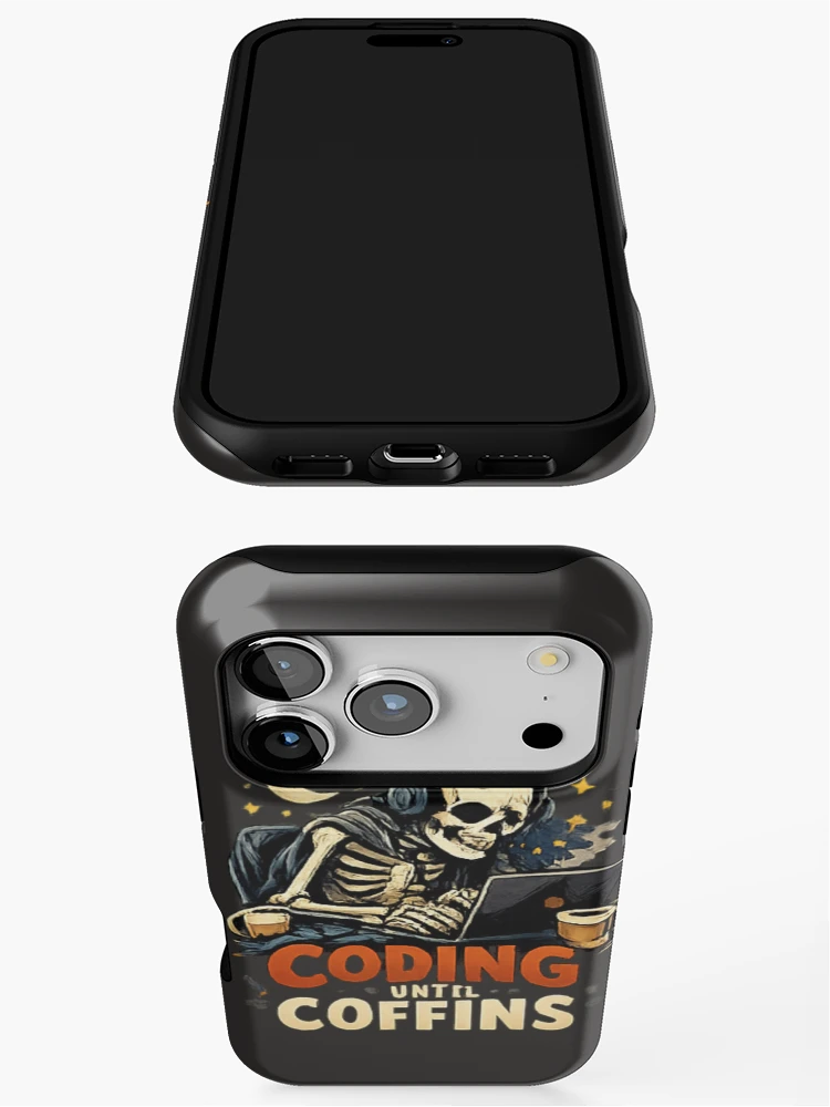 Thumbnail 3 of 4, iPhone Case, Coding Until Coffins designed and sold by Turtle-Shell.