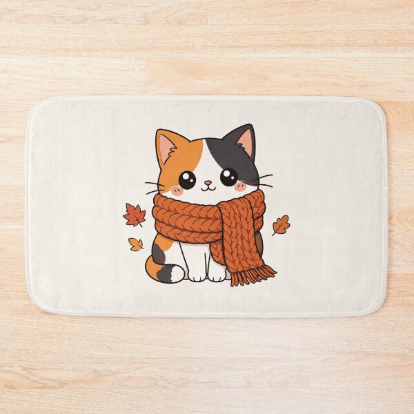 Item preview, Cute Calico Cat Autumn Scarf Fall Vibes designed and sold by Seculinator.