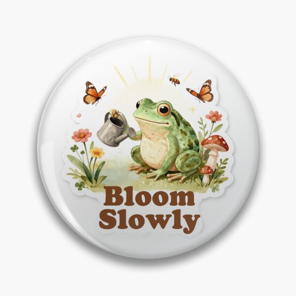 Item preview, Bloom Slowly Frog Cottagecore Flower Garden Aesthetic designed and sold by Cozy Chaos Studio Co.