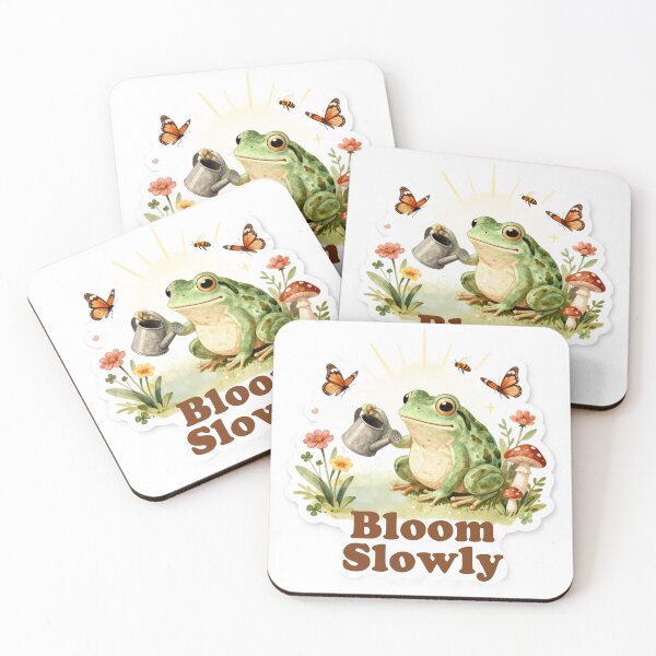 Item preview, Bloom Slowly Frog Cottagecore Flower Garden Aesthetic designed and sold by Cozy Chaos Studio Co.