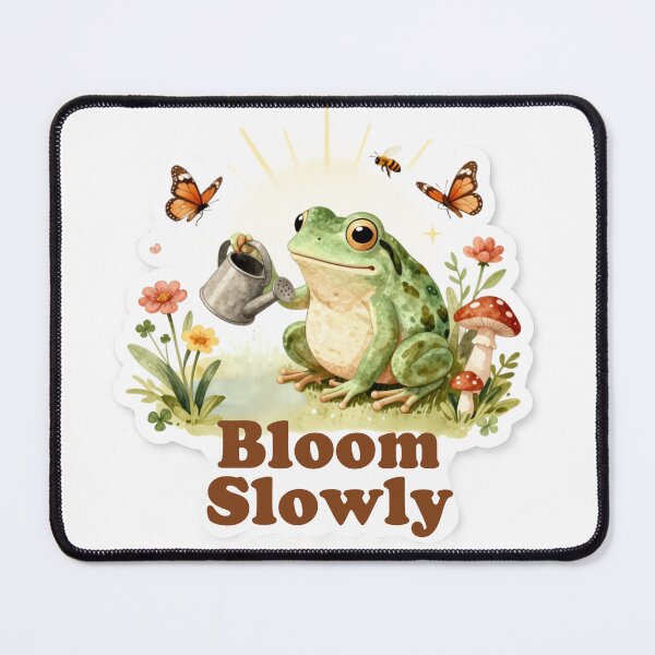 Item preview, Bloom Slowly Frog Cottagecore Flower Garden Aesthetic designed and sold by Cozy Chaos Studio Co.