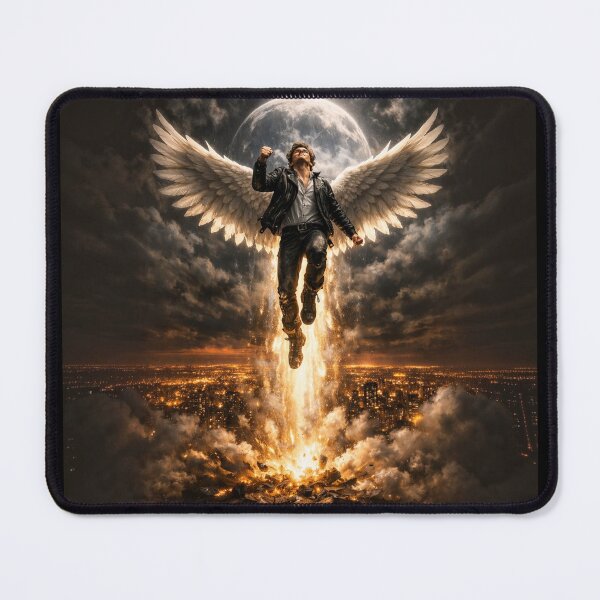 Item preview, Angel Warrior with Fiery Wings and Moonlight designed and sold by behappyandrelax.