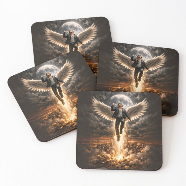 Item preview, Angel Warrior with Fiery Wings and Moonlight designed and sold by behappyandrelax.