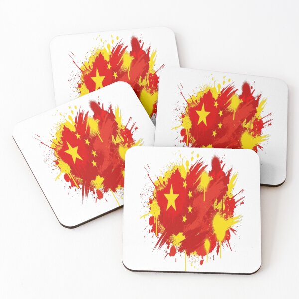 Item preview, Abstract Graffiti Explosion of China Flag Colors designed and sold by GraffiCity.