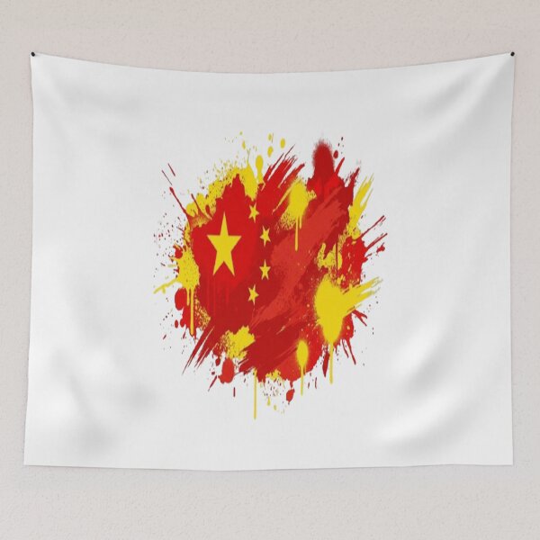 Item preview, Abstract Graffiti Explosion of China Flag Colors designed and sold by GraffiCity.