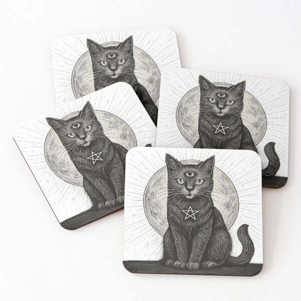Item preview, Copy of Copy of Black Cat Moon Celestial Witchy Aesthetic Gothic Cat Design Sticker & T-Shirt designed and sold by Cat-astrophes.