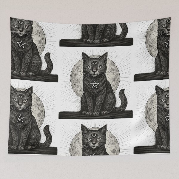 Item preview, Copy of Copy of Black Cat Moon Celestial Witchy Aesthetic Gothic Cat Design Sticker & T-Shirt designed and sold by Cat-astrophes.