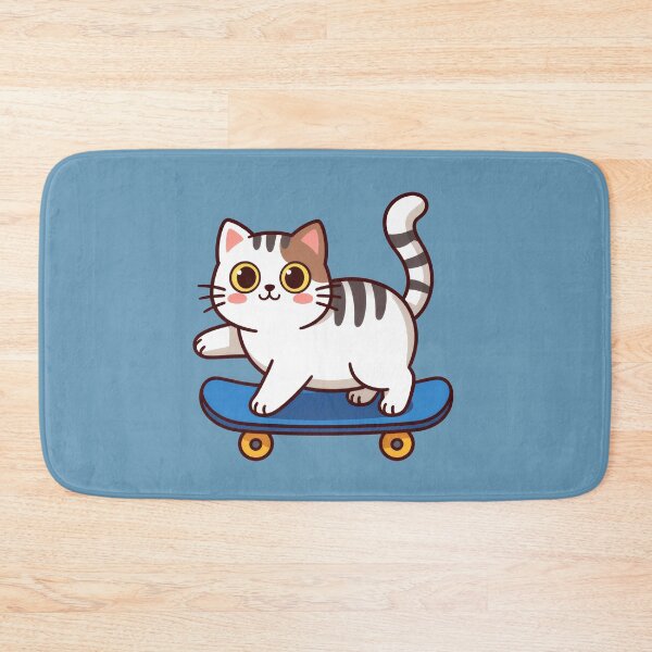 Item preview, A cartoon cat riding a skateboard designed and sold by Mike Kiev art.