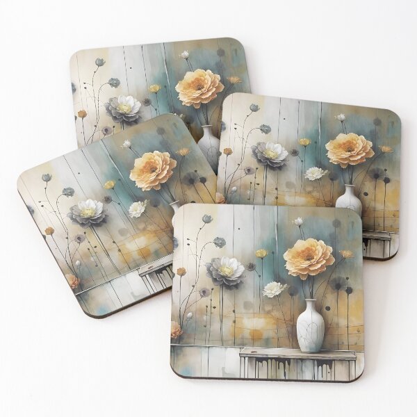 Item preview, Rustic Wildflower Still Life Art | Neutral Botanical Floral Painting designed and sold by Patricia Johnston.
