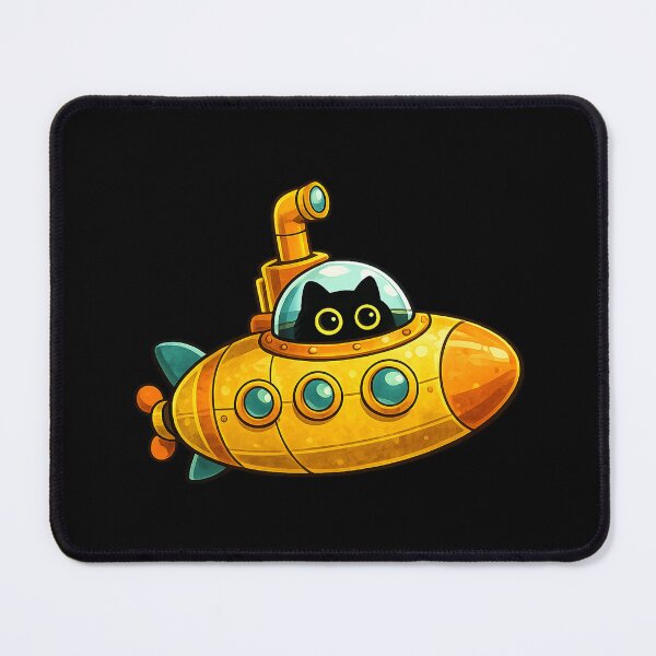 Item preview, Cute Black Cat Submarine — Under The Sea designed and sold by Dream Machine.