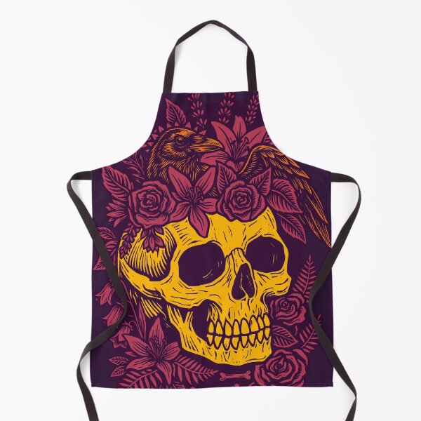 Item preview, Gothic Floral Skull and Raven Linocut Art designed and sold by Alan Javier Cordoba Espinosa.