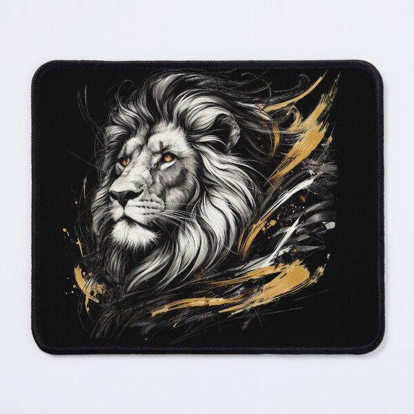 Item preview, Majestic Lion Wall Art, Black Gold Lion Illustration, Luxury Lion Portrait, King of the Jungle Design designed and sold by gkhanco.