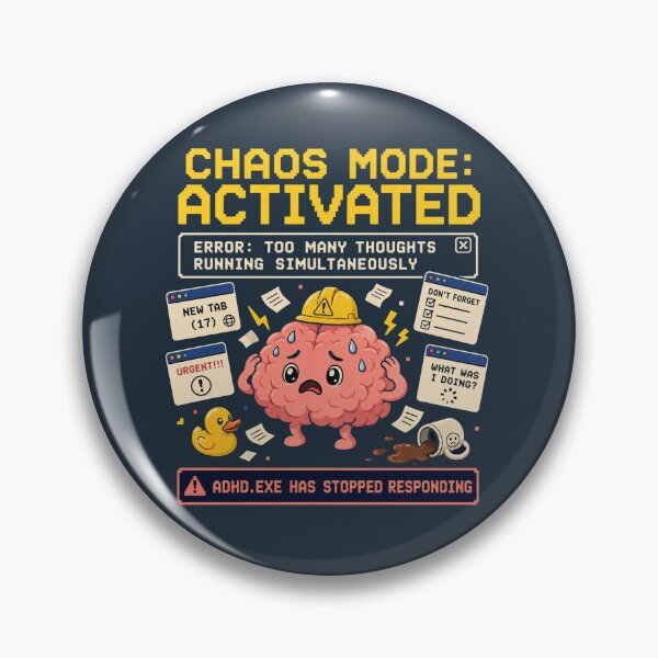 Item preview, Chaos Mode Activated Brain Error ADHD Humor t-shirt designed and sold by Mosidrip.