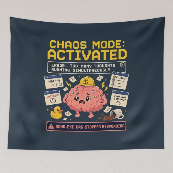 Item preview, Chaos Mode Activated Brain Error ADHD Humor t-shirt designed and sold by Mosidrip.