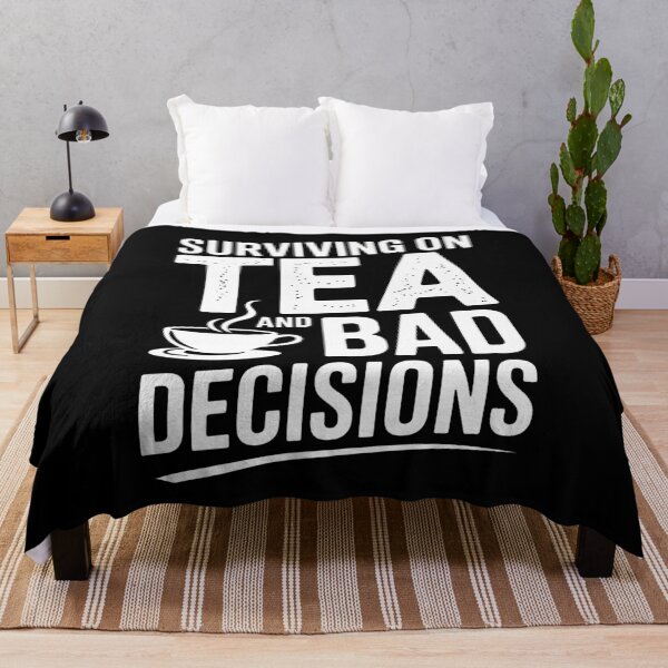 Item preview, Surviving On Tea And Bad Decisions Funny British Sarcastic Gift designed and sold by Say It With Ink.