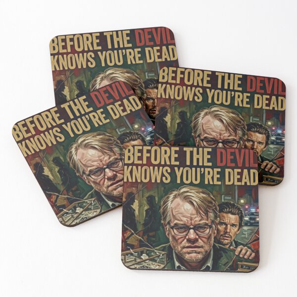 Item preview, Before The Devil Knows You’re Dead - Retro Crime Noir Oil Painting Movie Poster Art Print designed and sold by Art's Diner.