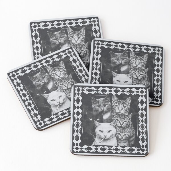 Item preview, Smoking White Cat Mob Gang Bandana Print designed and sold by Enea Kelo.